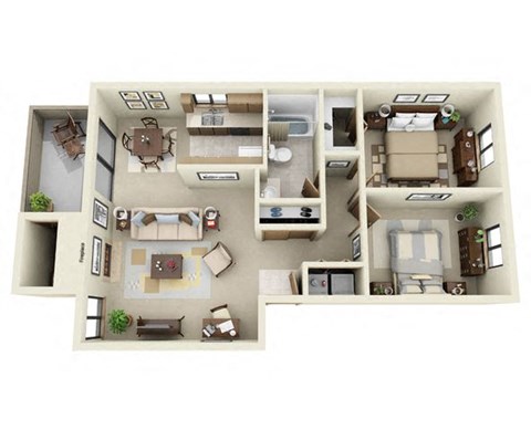 The Sinclair Two Bedroom Floor plan at Mariner's Glen in Port Orchard, WA